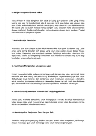 Tips belajar efektif | PDF