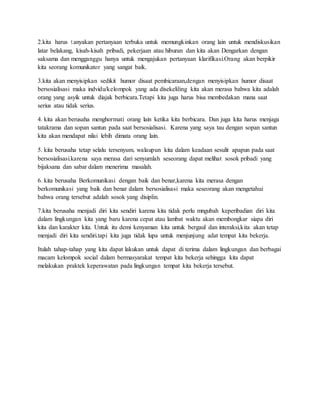 tips bersikap ramah dan terbuka di lingkungan baru