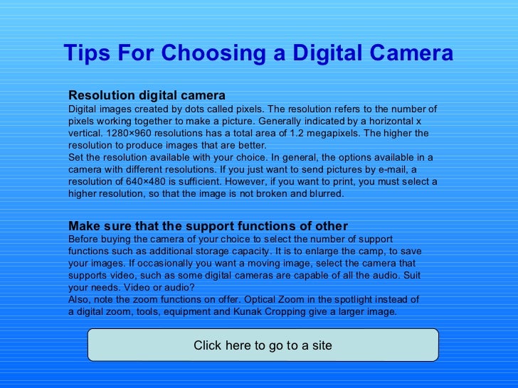 Tips choosing digital camera