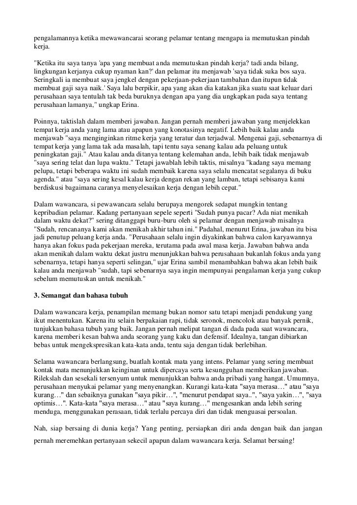 Tips dan trik lamaran kerja