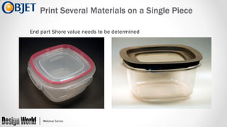Print Several Materials on a Single Piece
End part Shore value needs to be determined

 