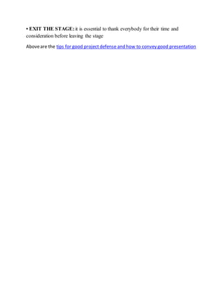TIPS FOR A GOOD PROJECT DEFENSE: CONVEYING A GOOD PRESENTATION | DOCX
