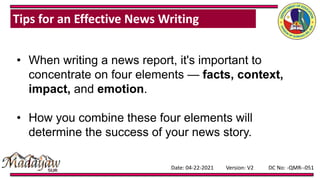 Tips for an Effective News Writing.pptx | Education