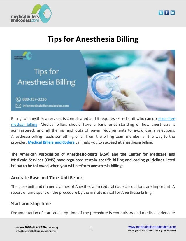 Tips for Anesthesia Billing