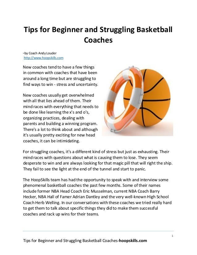 Tips for beginner and struggling basketball coaches