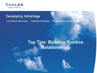Top Tips: Building Positive Relationships 