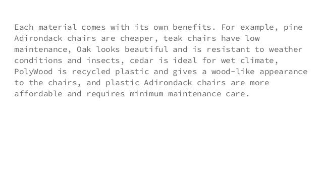 Tips For Buying Adirondack Chairs Online