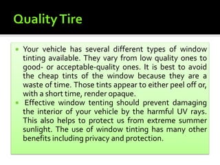 Tips for car window tinting