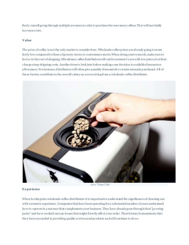 Tips for choosing a wholesale coffee distributor