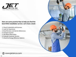 Tips For Choosing The Best HVAC Installation Service | PPTX