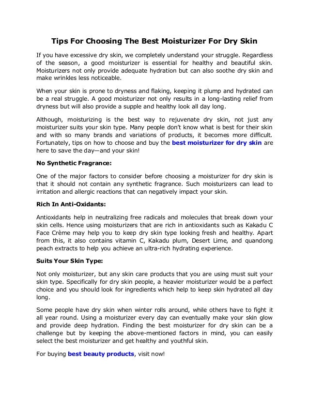 best moisturizer for the desert