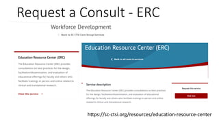 Request a Consult - ERC
https://sc-ctsi.org/resources/education-resource-center
 