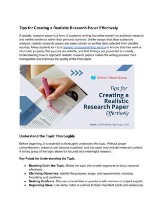 Realistic Journal.pdf Tips for Creating a Realistic Research Paper Effectively.pdf