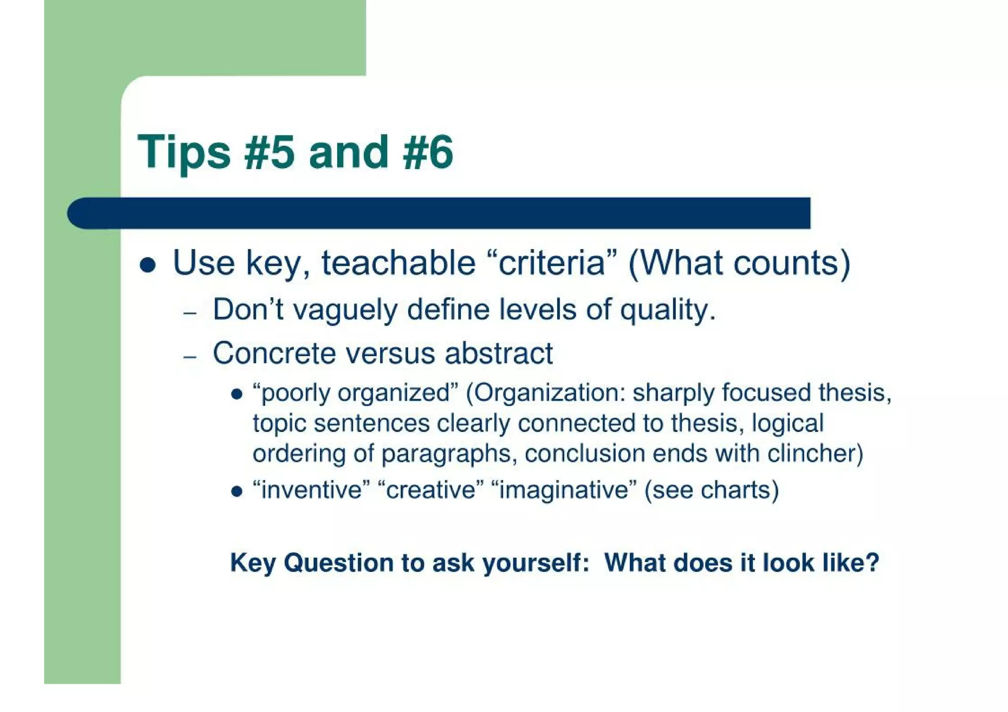 Tips For Effective Rubric Design