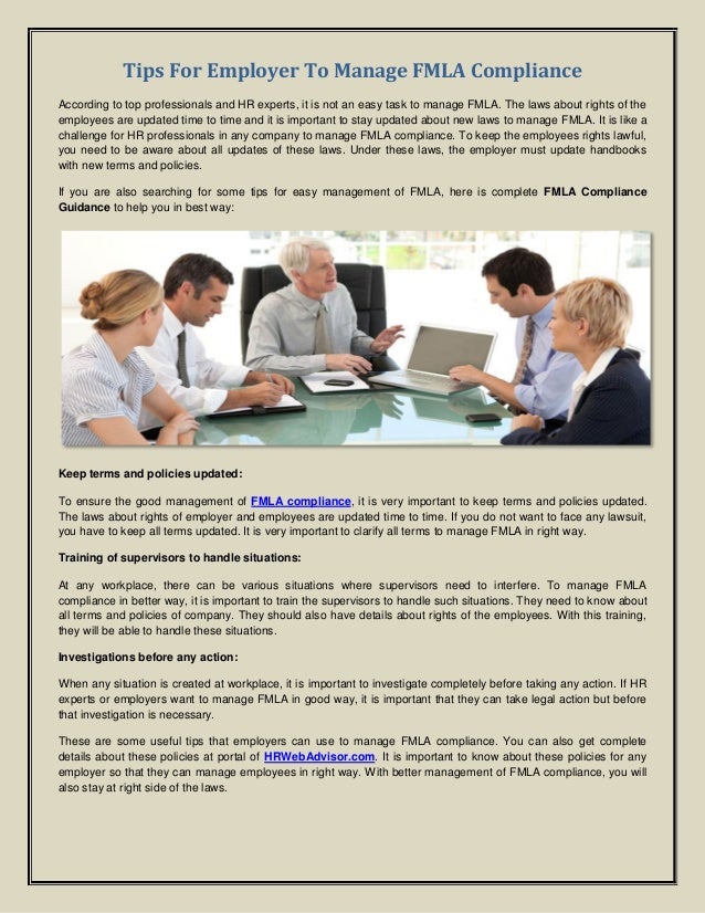 tips for employer to manage fmla compliance