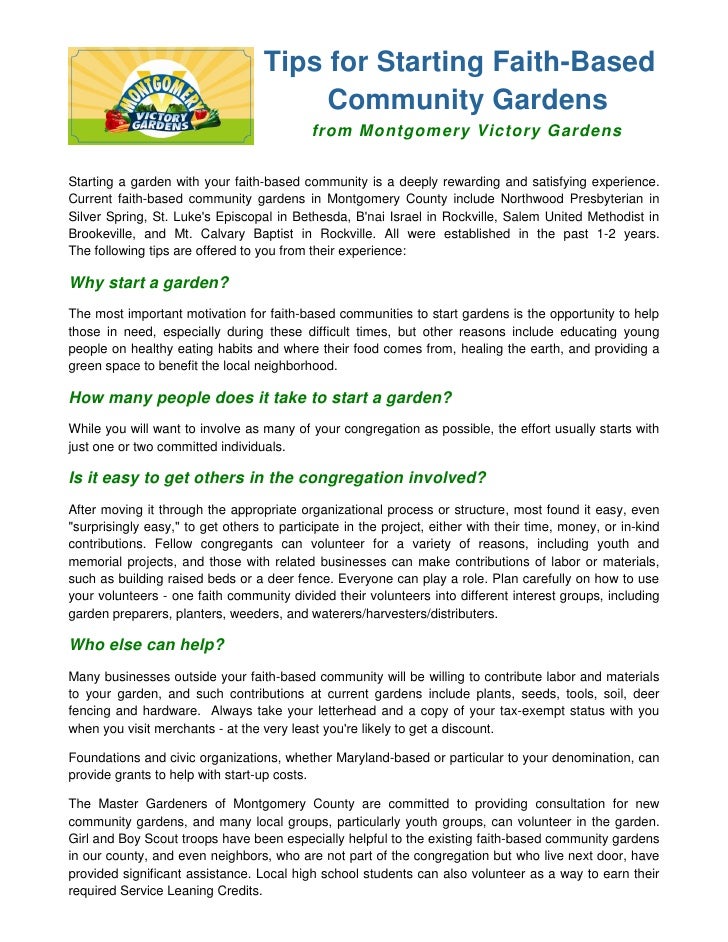 Tips For Starting Faith Based Community Gardens