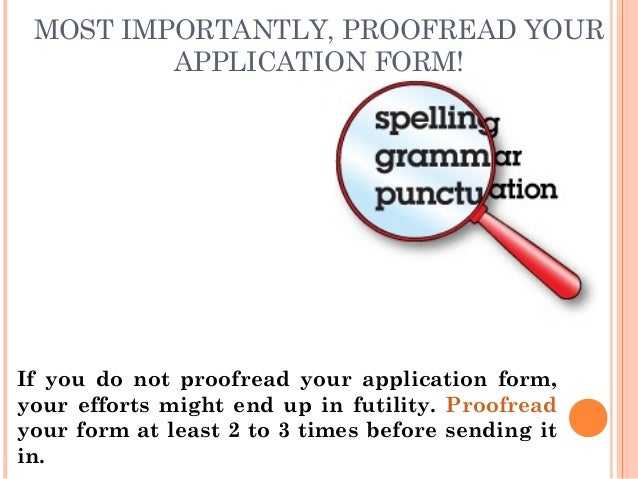 tips for filling out applications