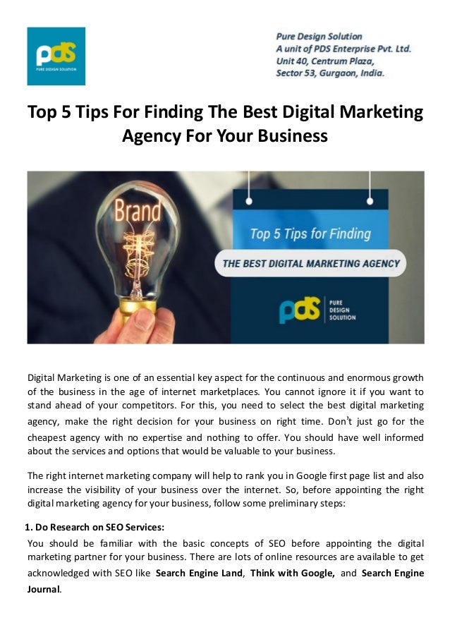 5 Tips To Select The Best Digital Marketing Agency for Your Business