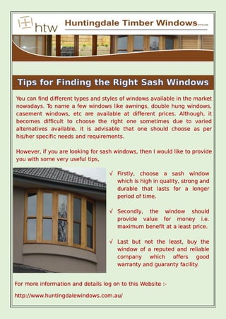 Tips for finding the right sash windows