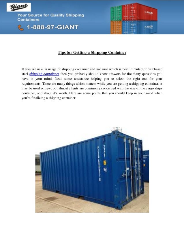 Tips for getting a shipping container