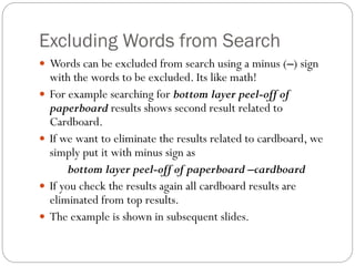 Tips for Effective Google Search | PDF