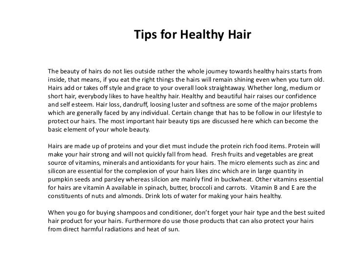 Tips For Healthy Hair