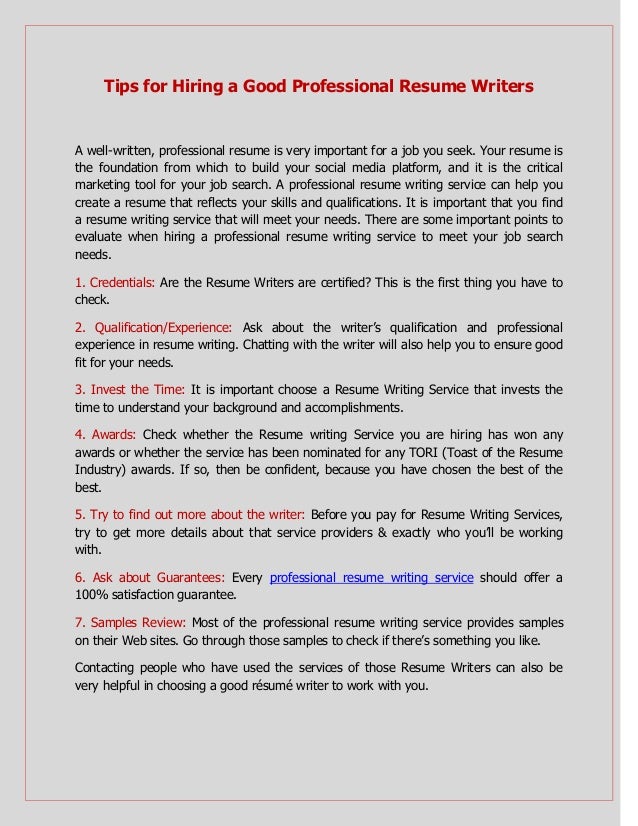 tips for hiring a good professional resume writers professional resume writing tips