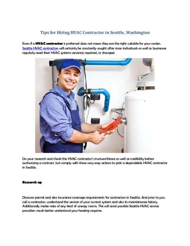 Tips for hiring hvac contractor in Seattle