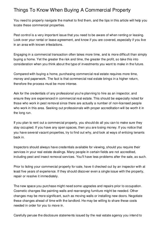 i want to buy commercial property