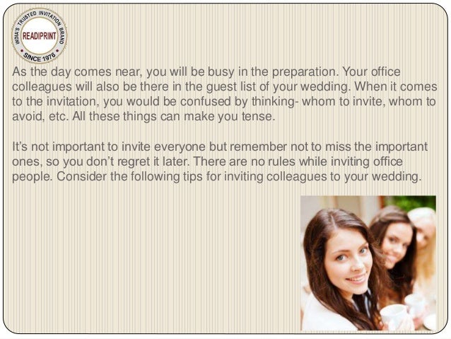 Tips for Inviting Colleagues to Your Wedding 