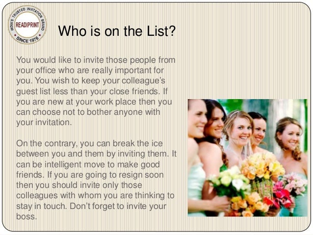 Tips for Inviting Colleagues to Your Wedding 