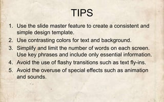 Tips for making effective power point presentations