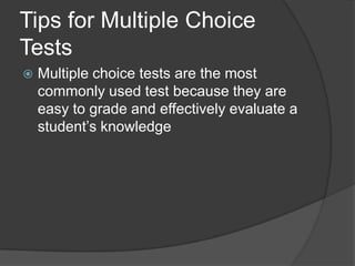 Tips for multiple choice tests | PPT