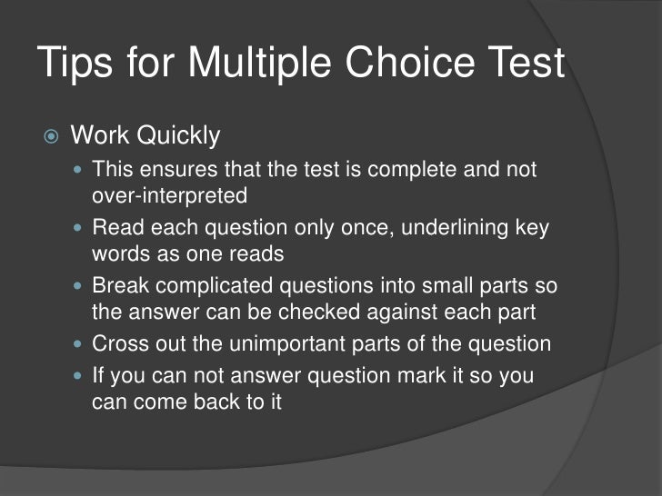 tips for multiple choice tests choice tests