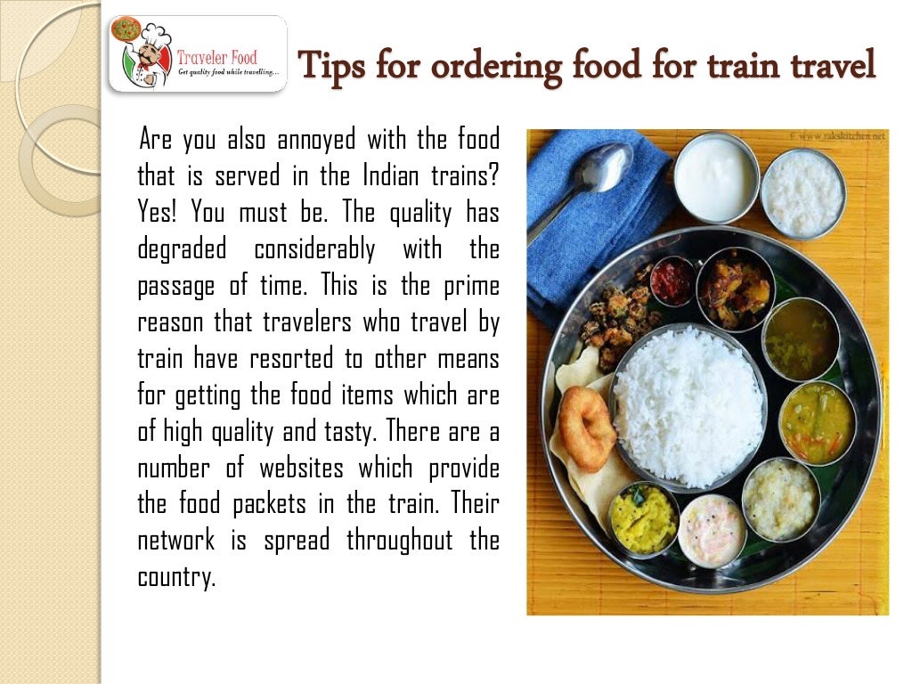 Tips for ordering food for train travel