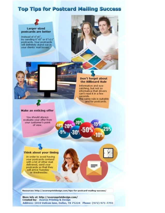 Tips for postcard mailing success by Avaron Printing & Design