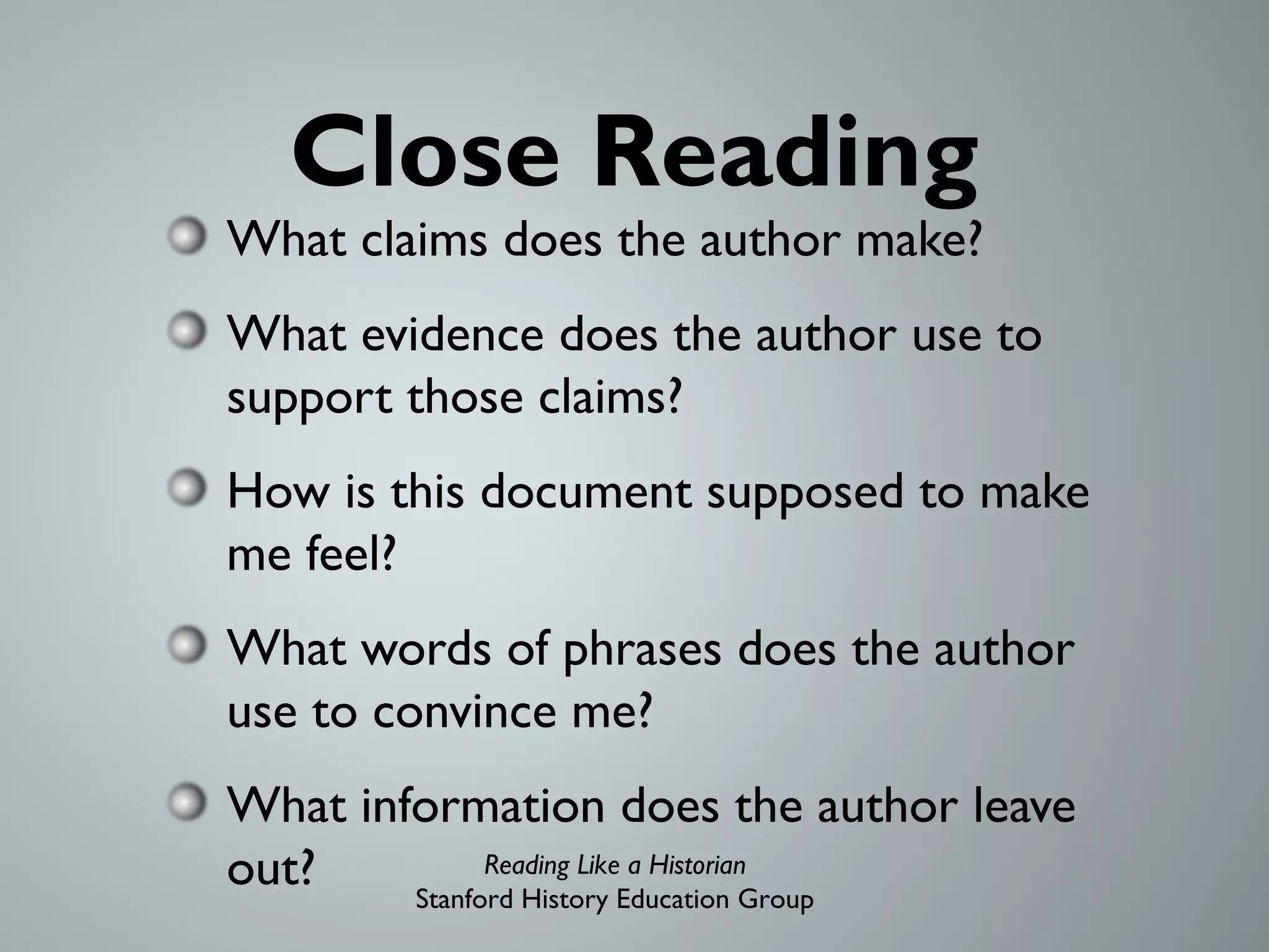 Tips for reading like a historian | PPT