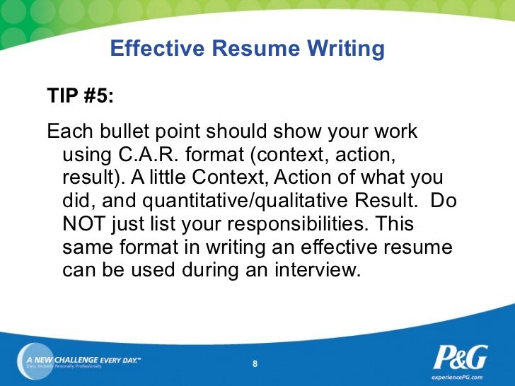 tip for resume
