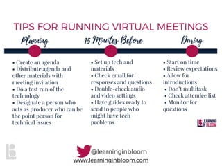 Tips for Running Virtual Meetings | PDF