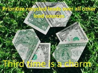 Prioritize recycled leads over all other
              lead sources




Third time is a charm
11                                   11
 