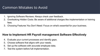 Tips for Selecting HR Payroll Management Software! | PPTX