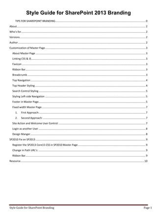 Tips for share point branding | PDF