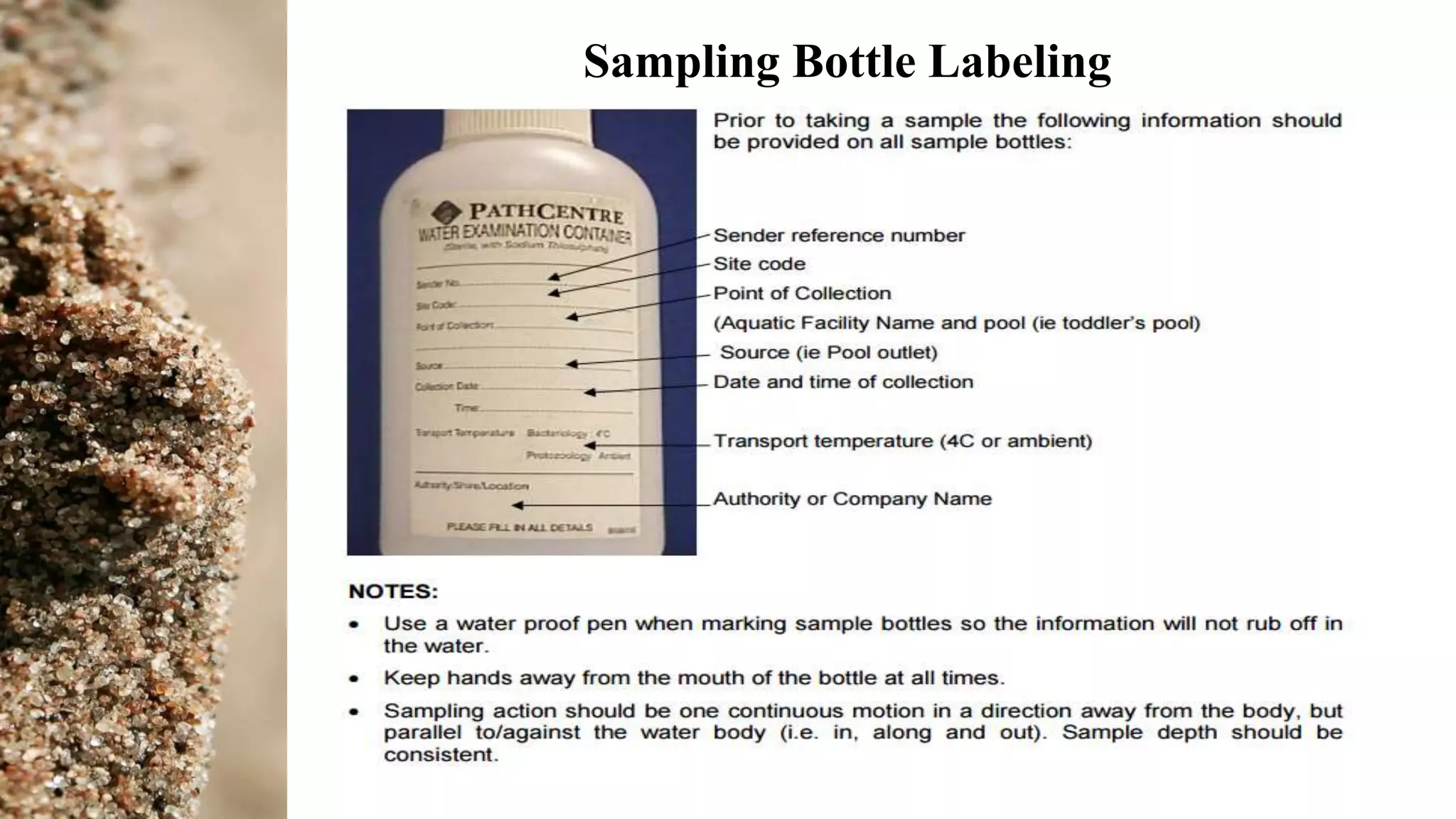 Sampling Bottle Labeling
 
