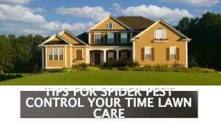 TIPS FOR SPIDER PEST
CONTROL YOUR TIME LAWN
CARE
 
