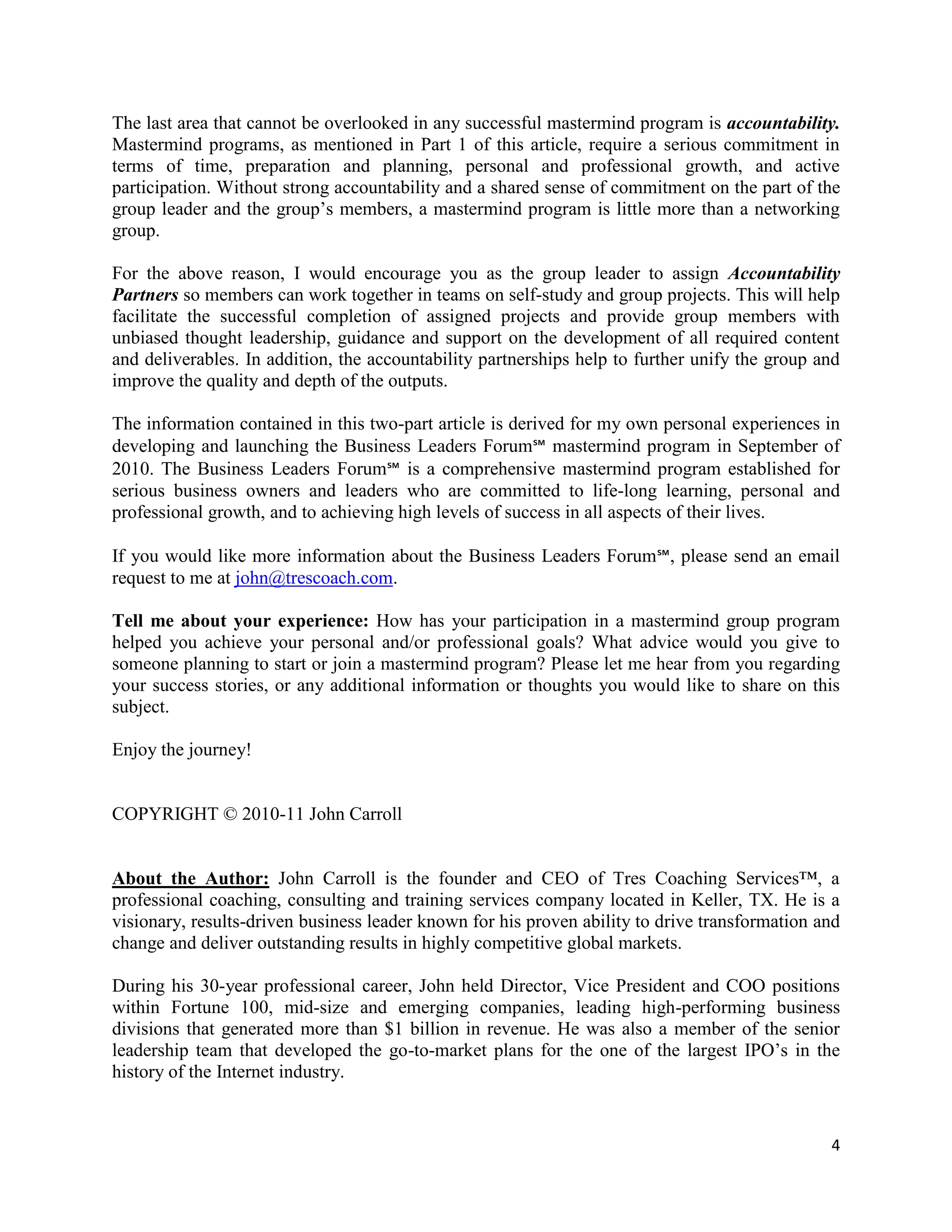 Tips for Starting a Mastermind Group - Part 1 & 2