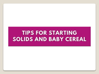 Tips for Starting Solids and Baby Cereal - Danone India