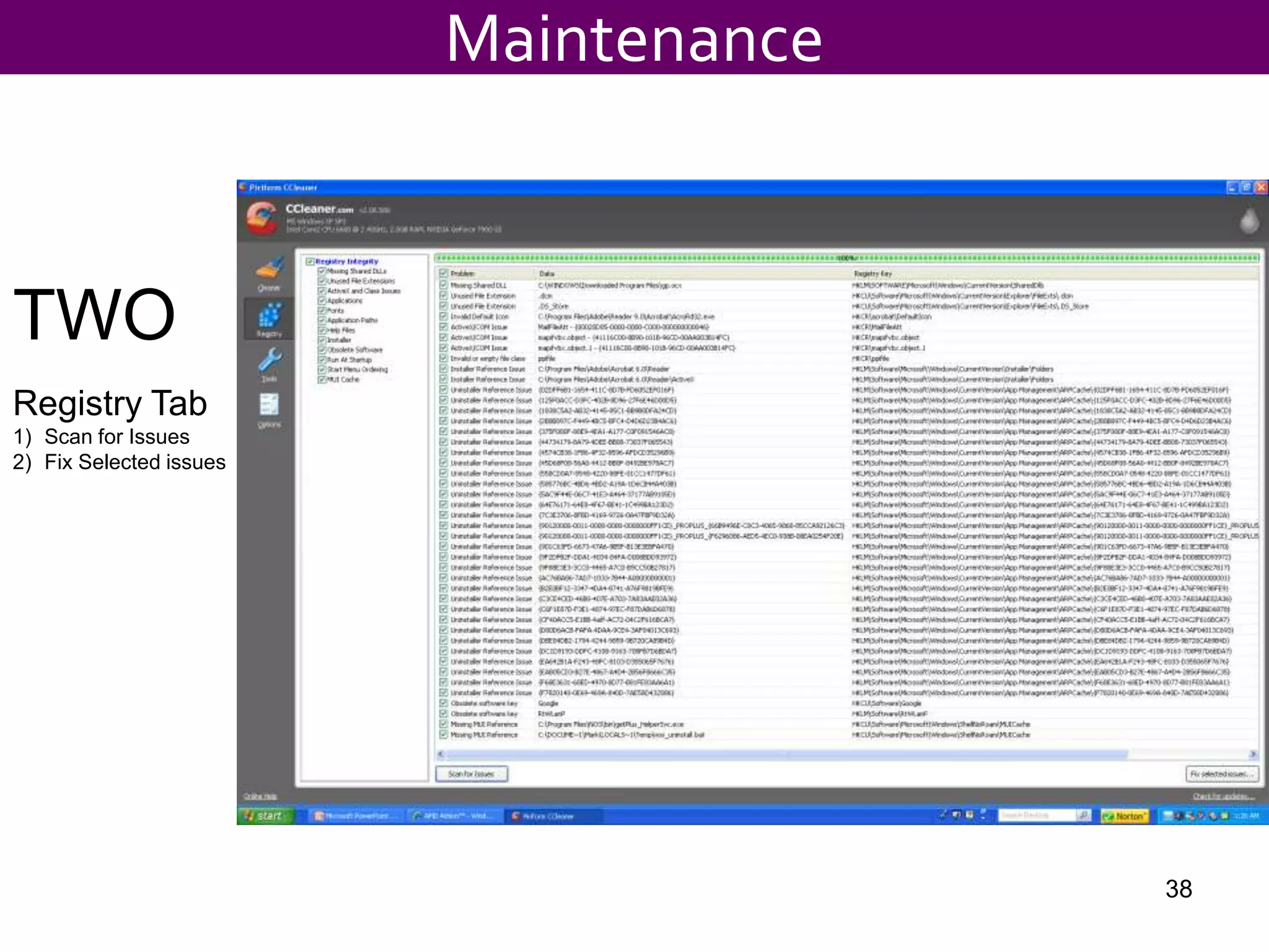 Create an InventoryWhy? InsuranceAuditsEasy to identify hardware needsInventory ToolsBelarc Advisor Download.comBest for small Org’s fewer systemsSpiceworksFor Larger client/serverNot freeIncludes Helpdesk Trouble TicketCan be enabled/disabled to help server/network performance issue19The Basics