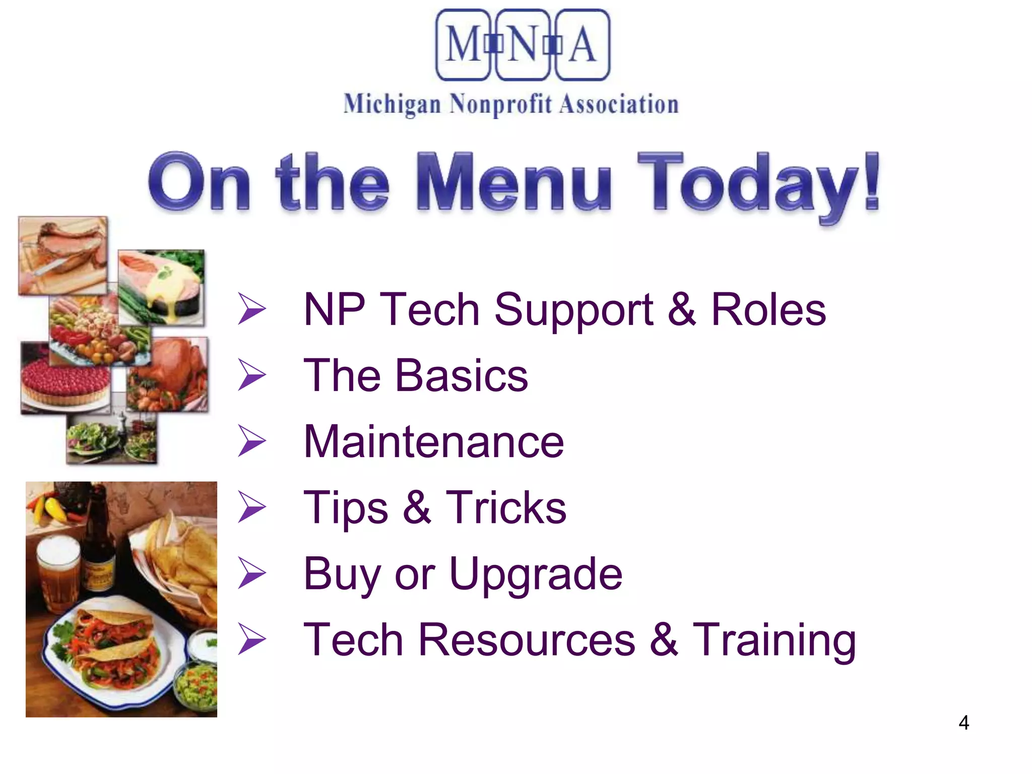 On the Menu Today!NP Tech Support & Roles