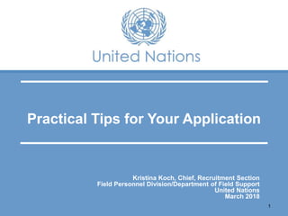 Tips for preparing for the UN Peace Operations recruitment process | PPTX