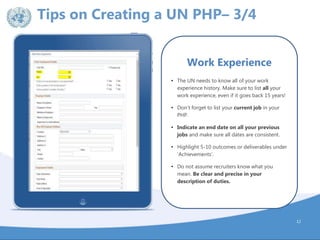 Tips for preparing for the UN Peace Operations recruitment process | PPTX